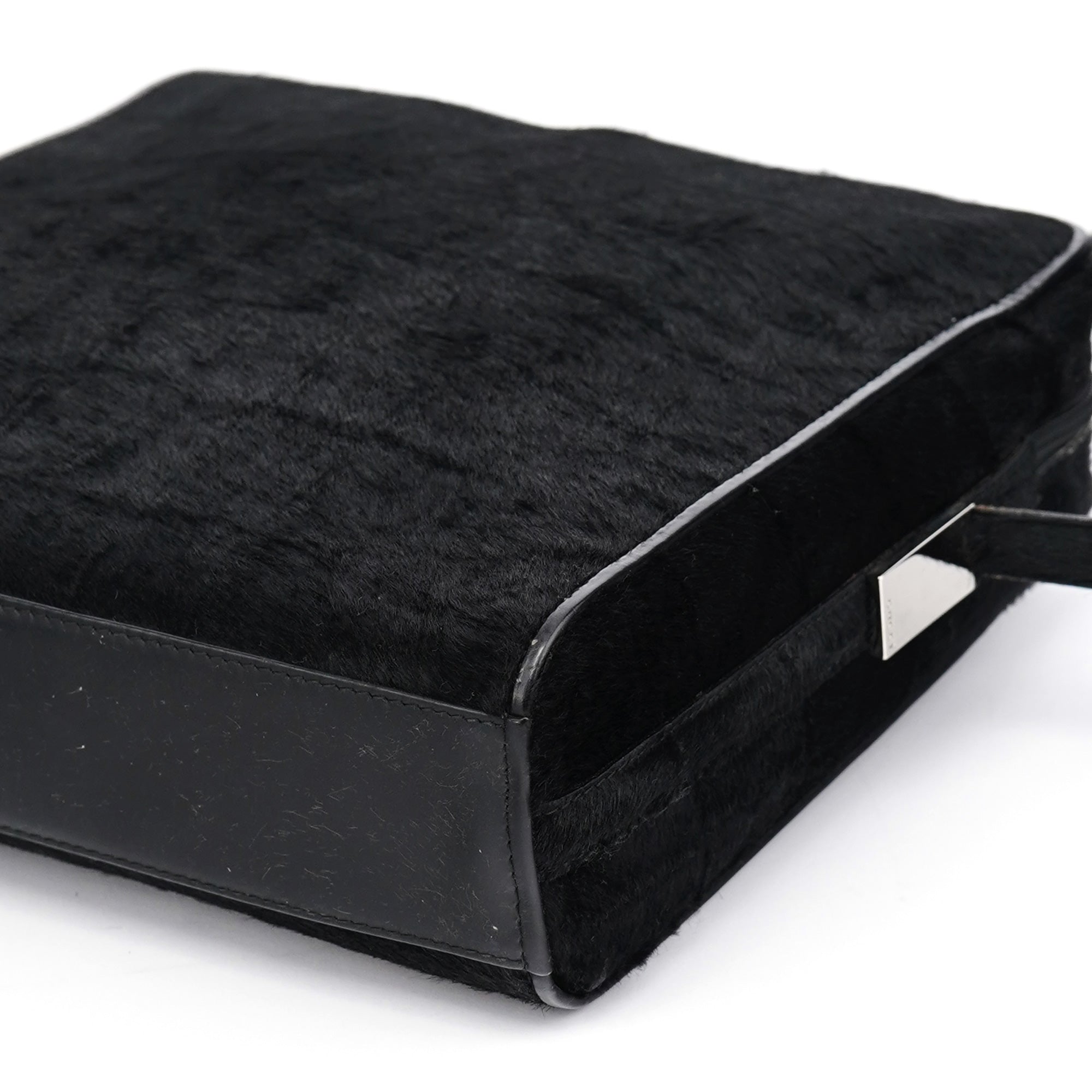 Gucci Black Embossed Pony Hair Shoulder Bag