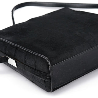 Gucci Black Embossed Pony Hair Shoulder Bag