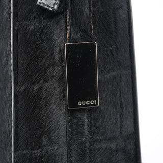 Gucci Black Embossed Pony Hair Shoulder Bag