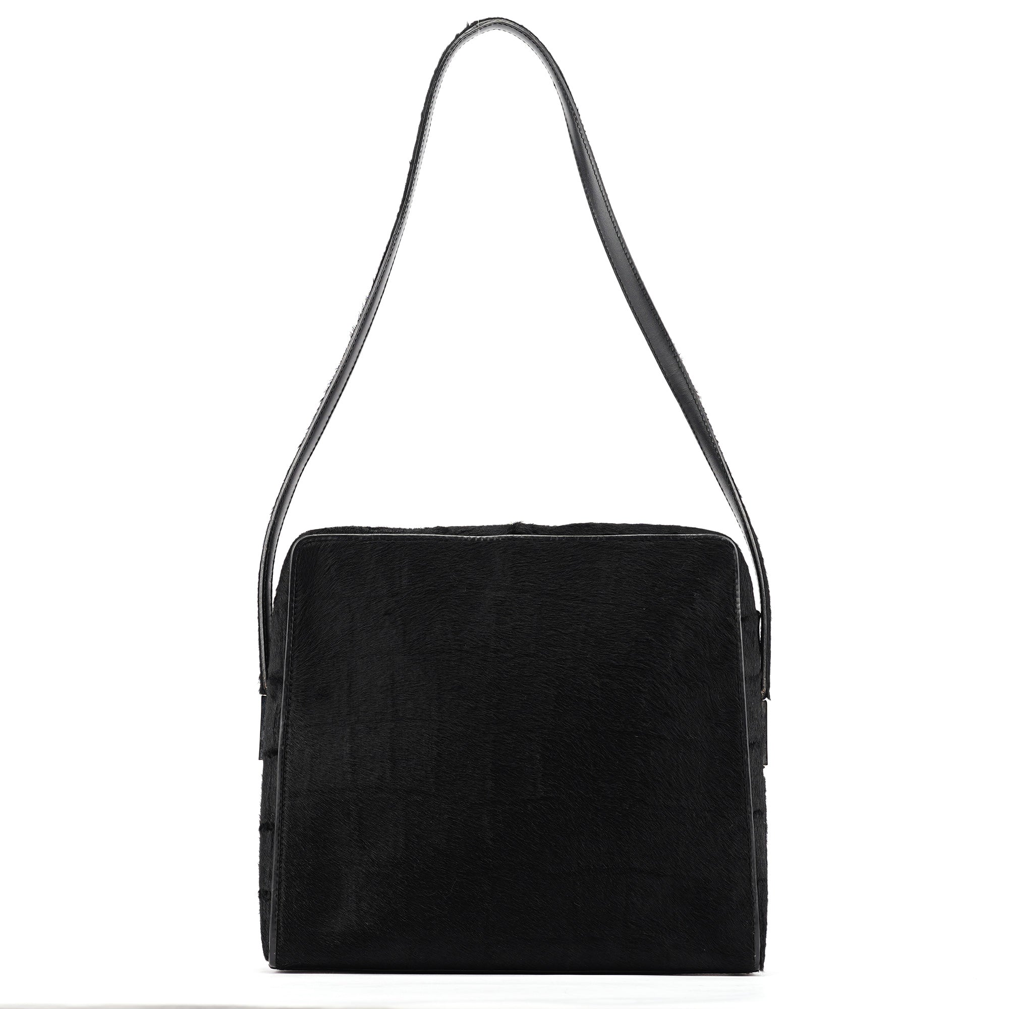 Gucci Black Embossed Pony Hair Shoulder Bag