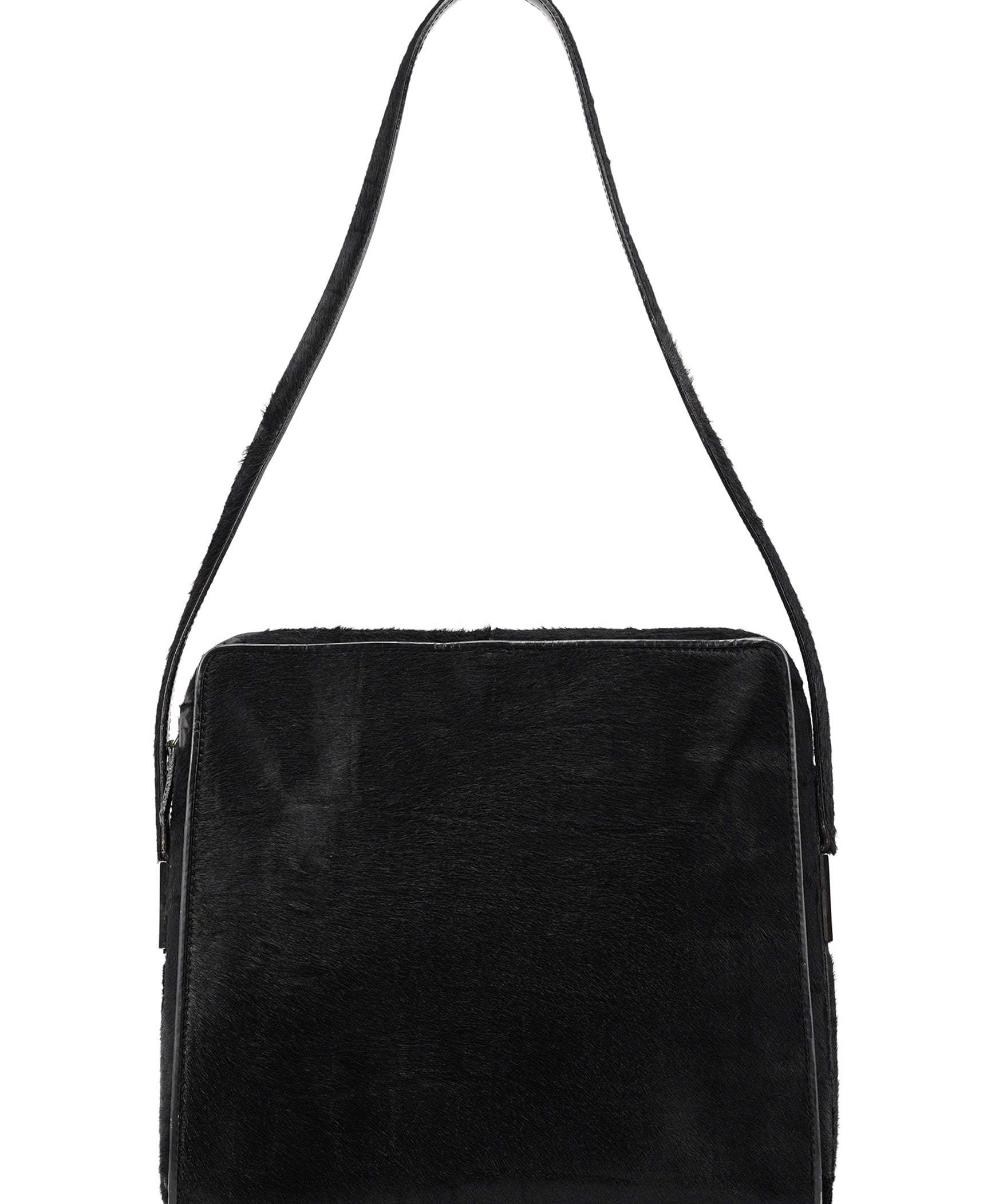 Gucci Black Embossed Pony Hair Shoulder Bag