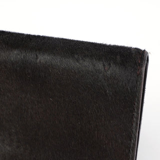 Gucci Black Fur Gold Plate Clutch Bag