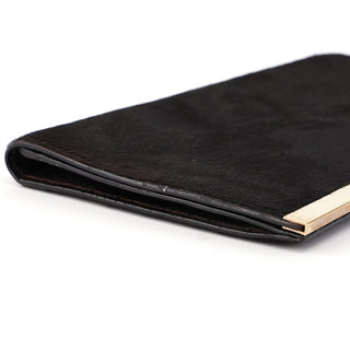 Gucci Black Fur Gold Plate Clutch Bag