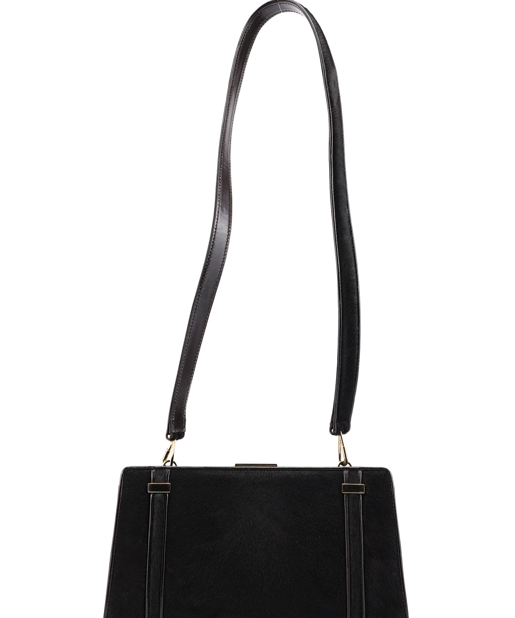 Gucci Black Fur Mini Clutch Shoulder Bag