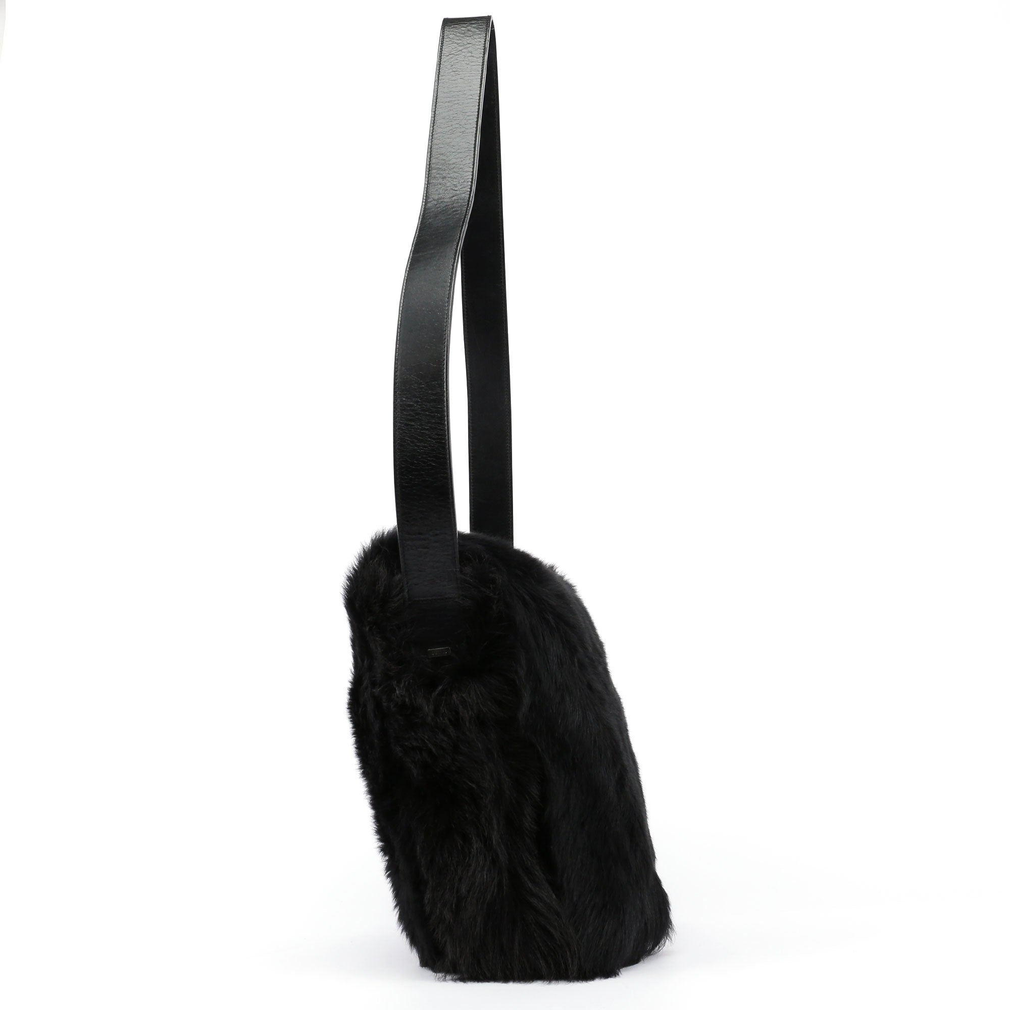 Gucci Black Fur Shoulder Bag