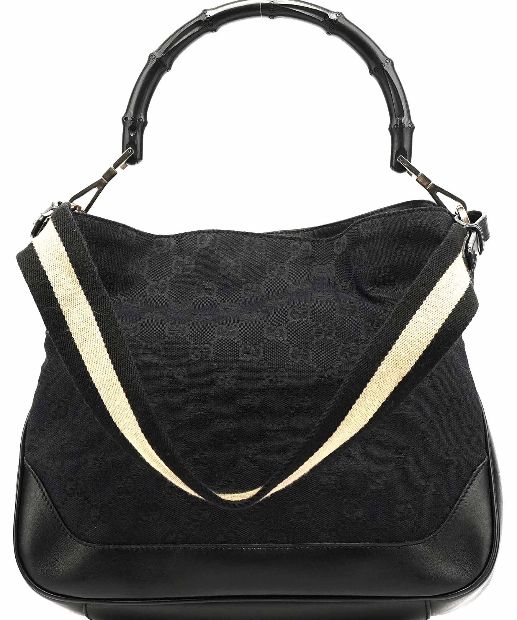 Gucci Black GG Bamboo 2-Way Shoulder Bag