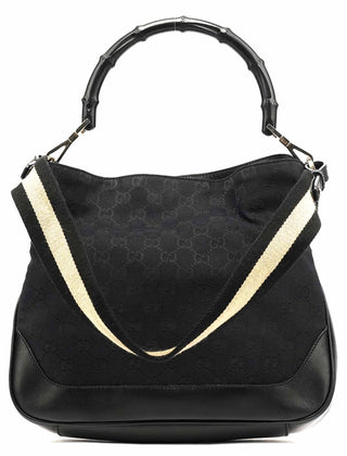 Gucci Black GG Bamboo 2-Way Shoulder Bag