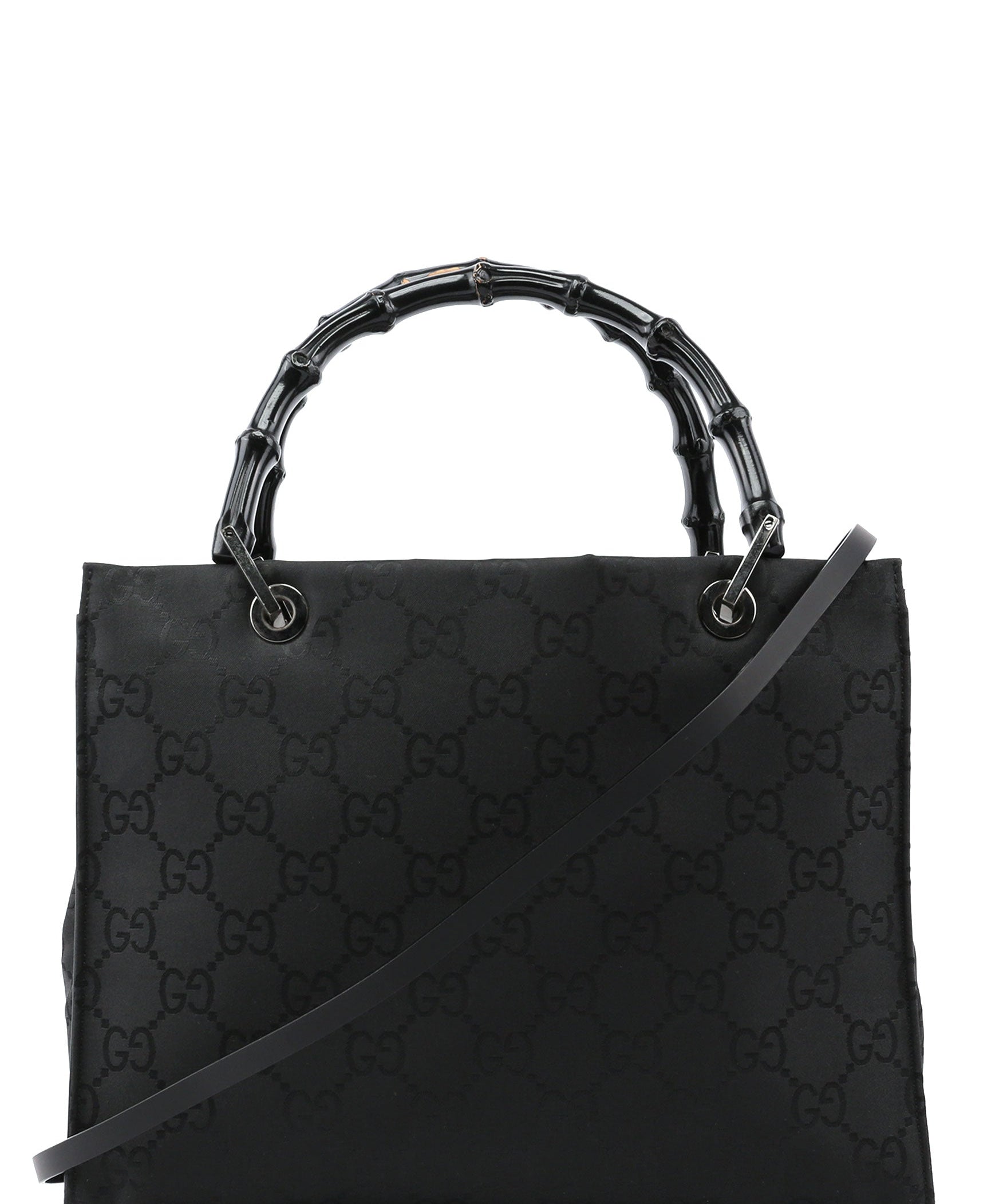 Gucci Black GG Bamboo 2-Way Tote