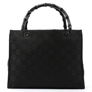 Gucci Black GG Bamboo 2-Way Tote