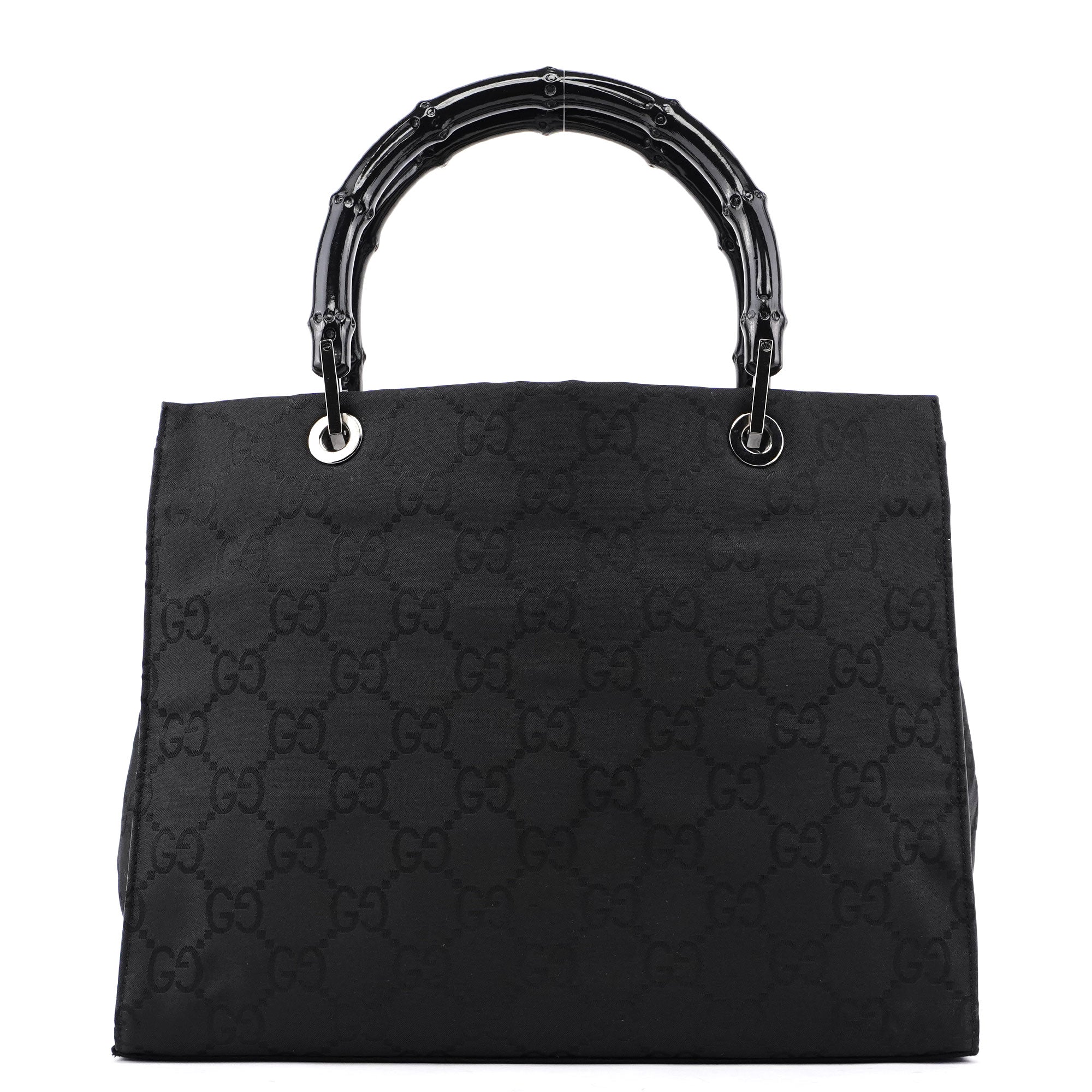 Gucci Black GG Bamboo 2-Way Tote