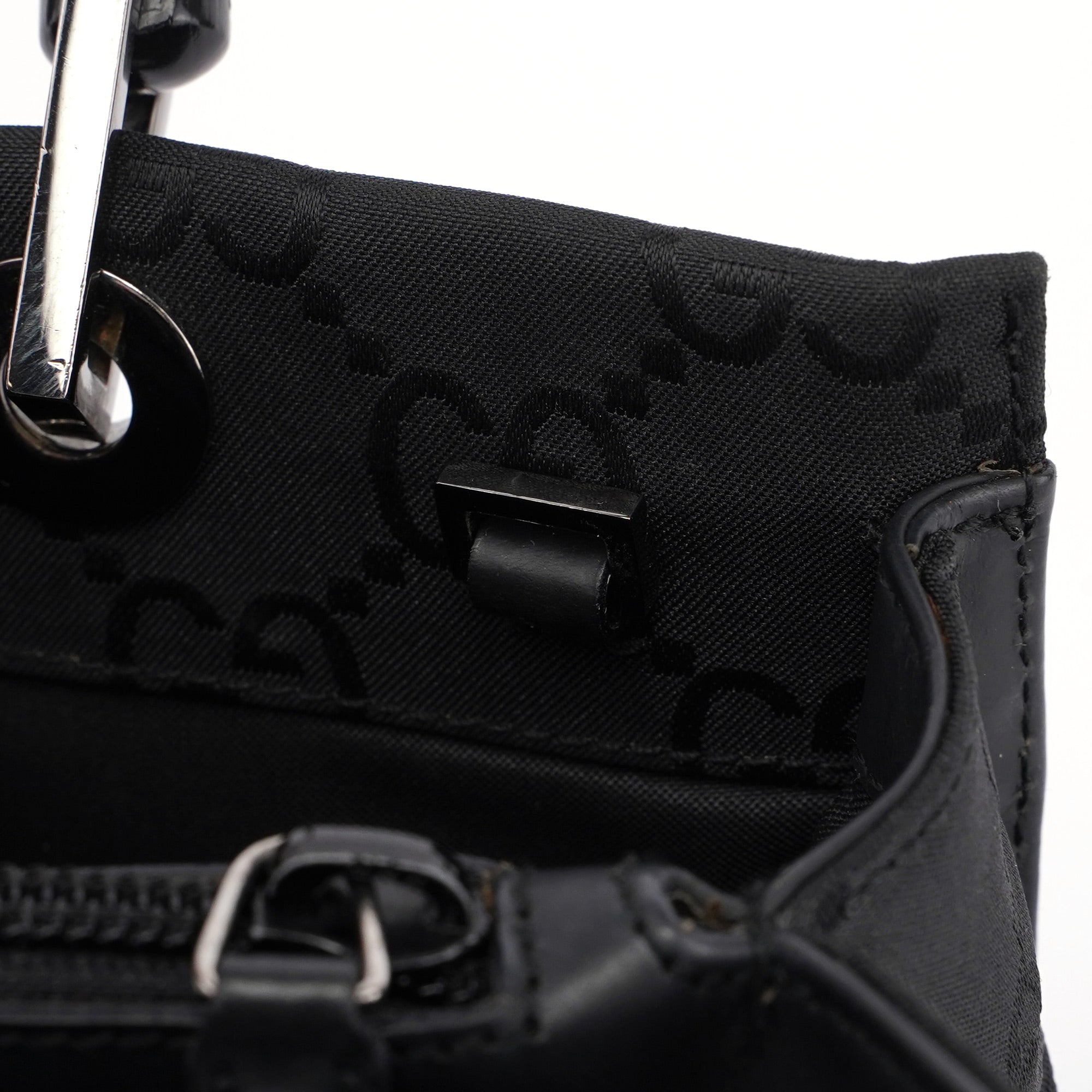 Gucci Sac cabas deux portés Bamboo en toile GG noire