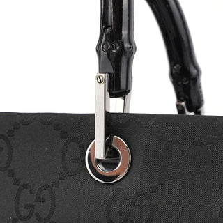 Gucci Black GG Bamboo 2-Way Tote