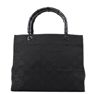 Gucci Black GG Bamboo 2-Way Tote