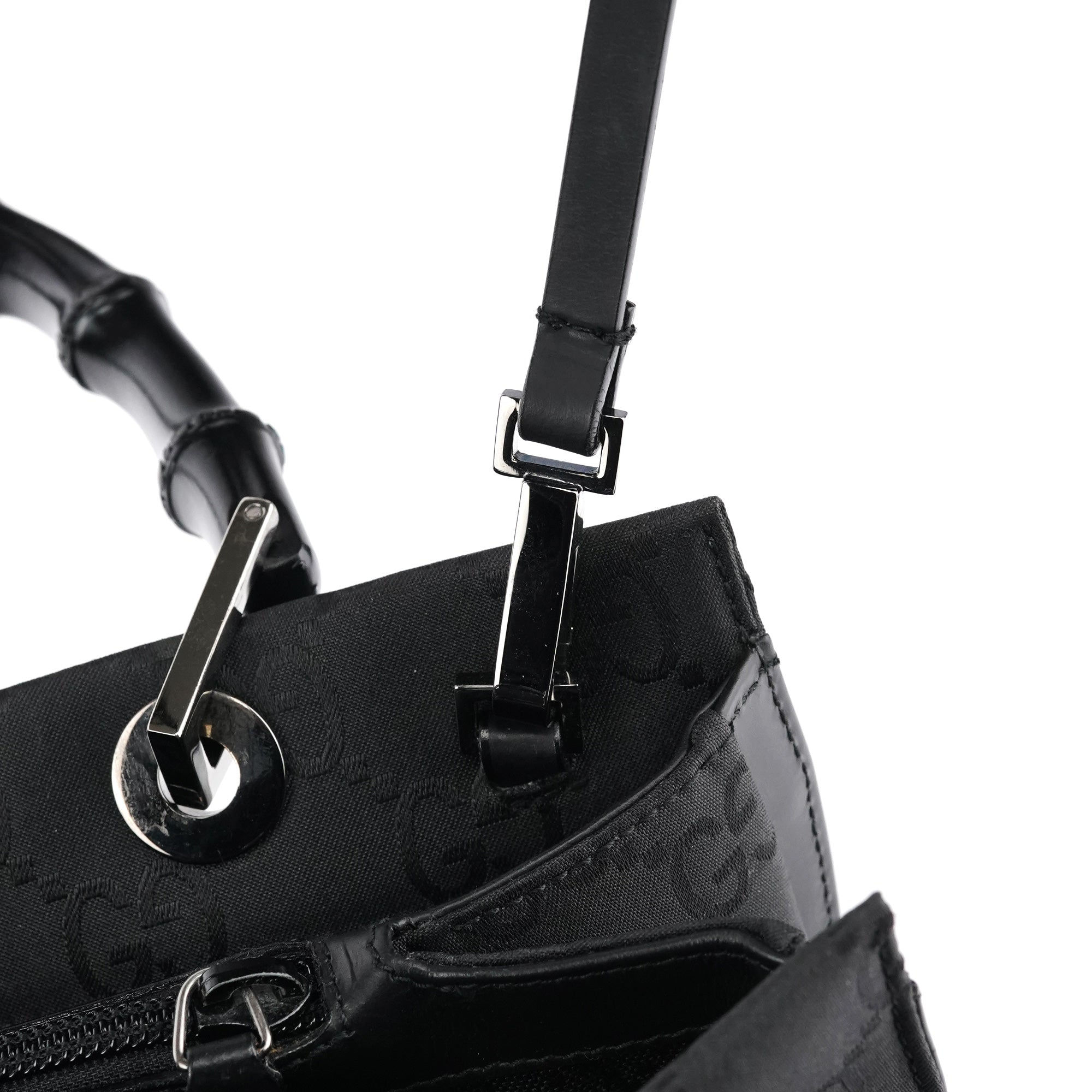 Gucci Borsa tote Bamboo GG nera