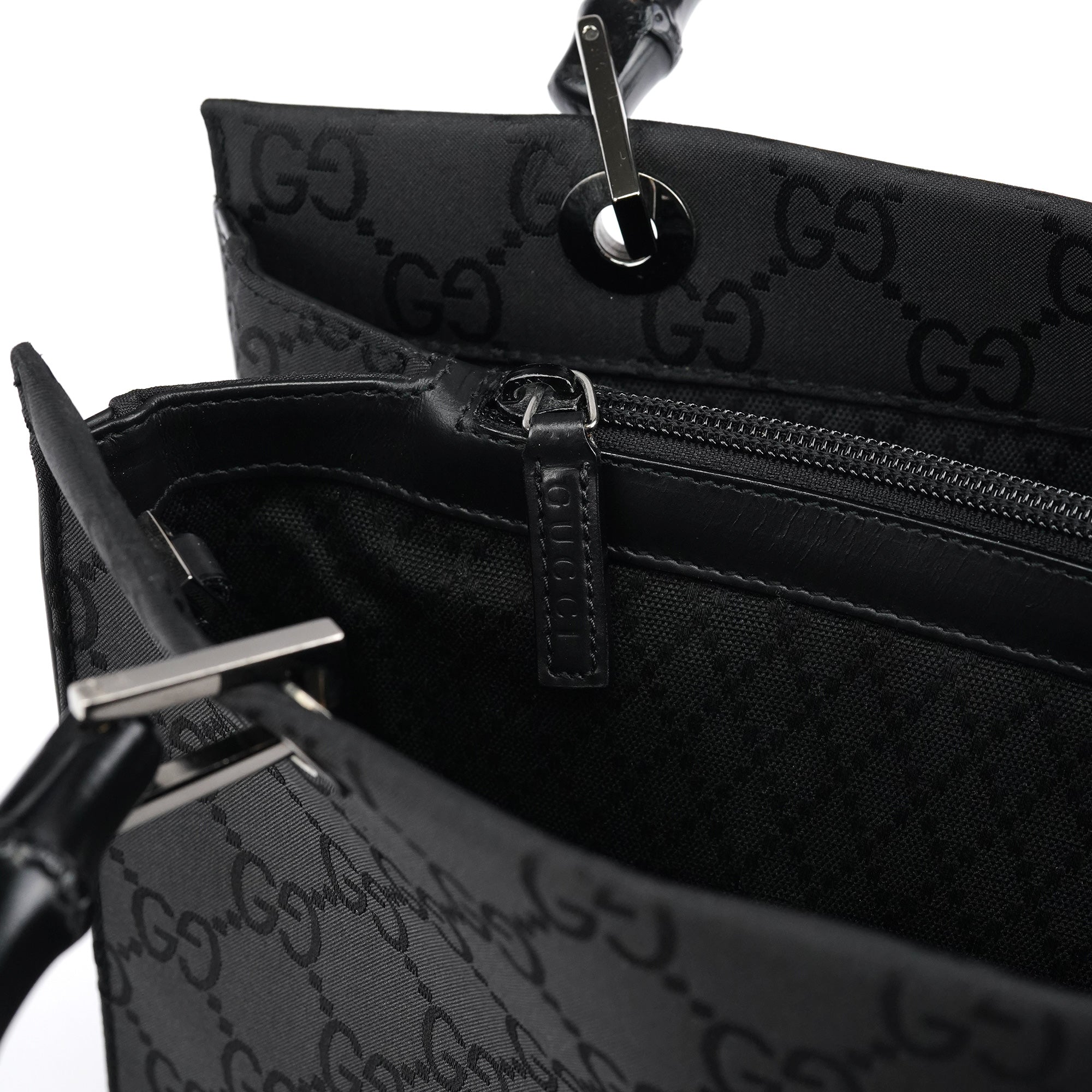 Gucci Borsa tote Bamboo GG nera