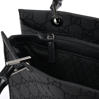 Gucci Black GG Bamboo 2-Way Tote Bag