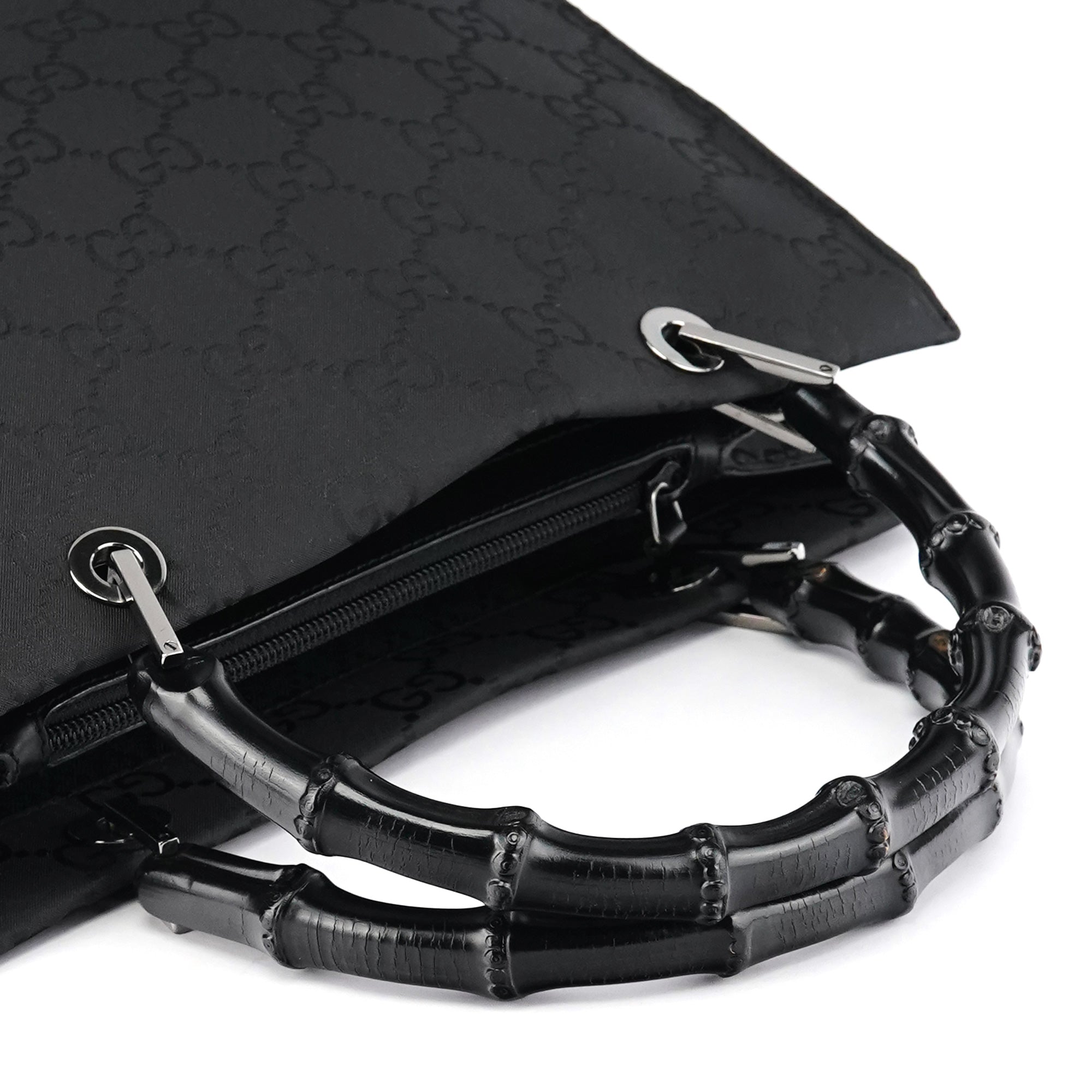 Gucci Borsa tote Bamboo GG nera