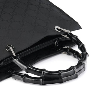 Gucci Black GG Bamboo 2-Way Tote Bag