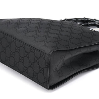 Gucci Black GG Bamboo 2-Way Tote Bag