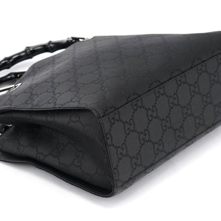 Gucci Black GG Bamboo 2-Way Tote Bag