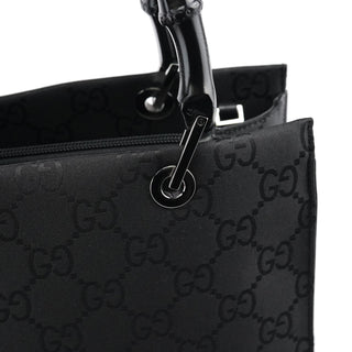 Gucci Black GG Bamboo 2-Way Tote Bag