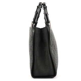 Gucci Black GG Bamboo 2-Way Tote Bag