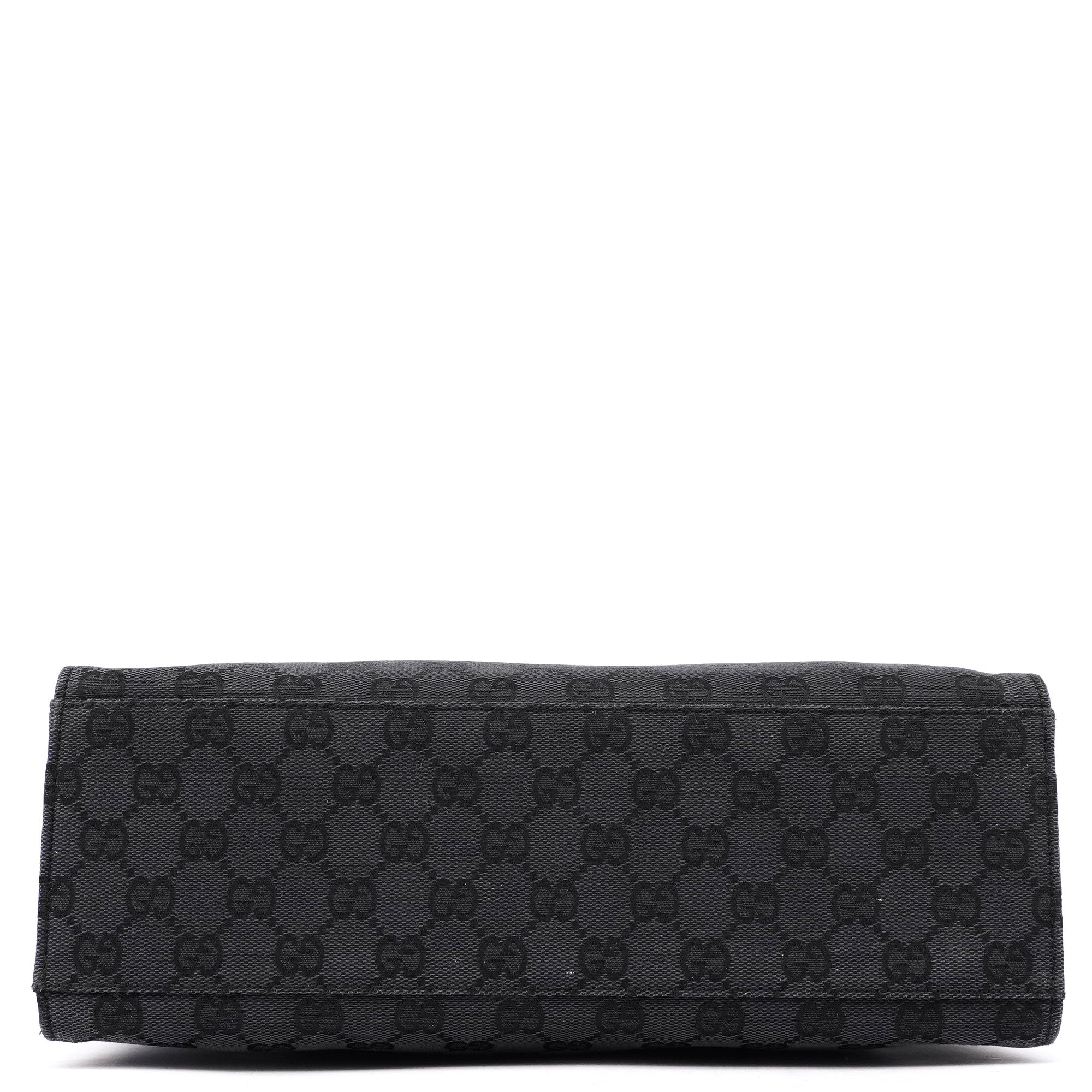 Gucci Sac cabas deux portés Bamboo en toile GG noire