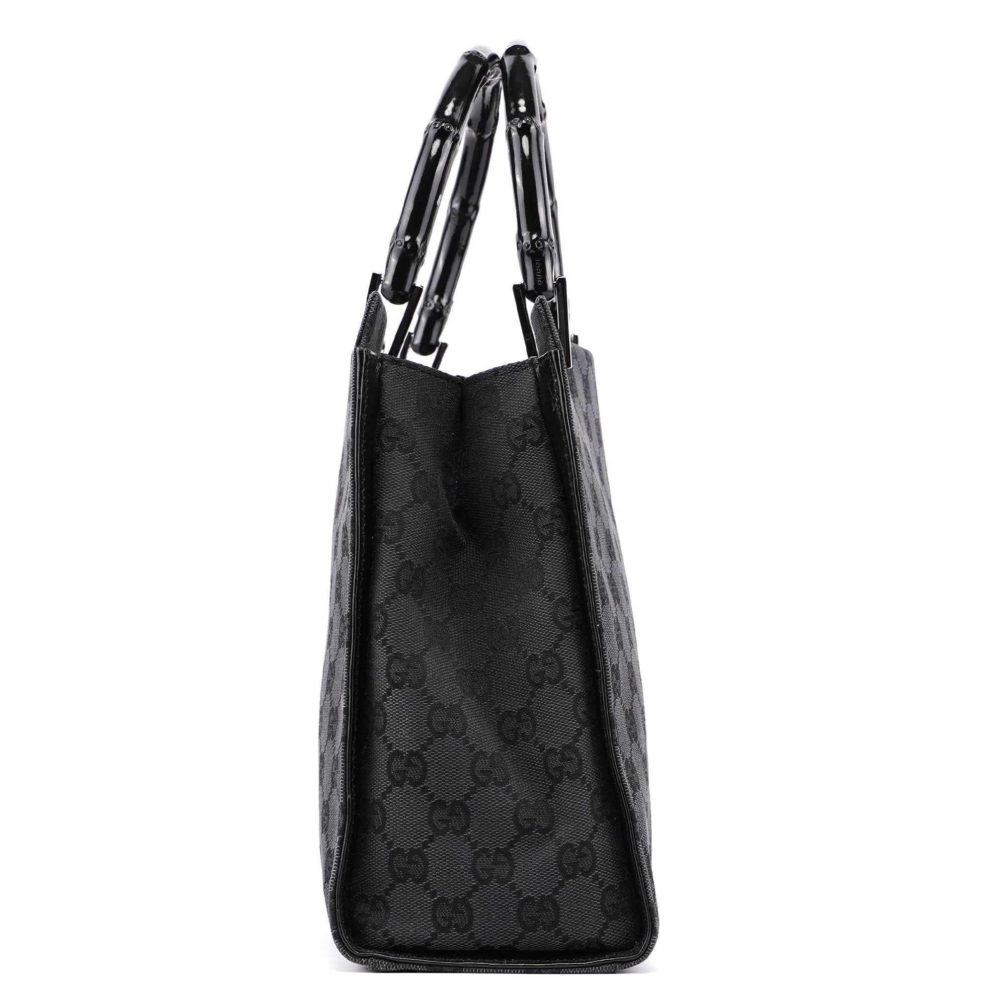 Gucci Sac cabas deux portés Bamboo en toile GG noire