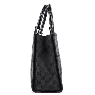 Gucci Black GG Bamboo 2-Way Tote Bag