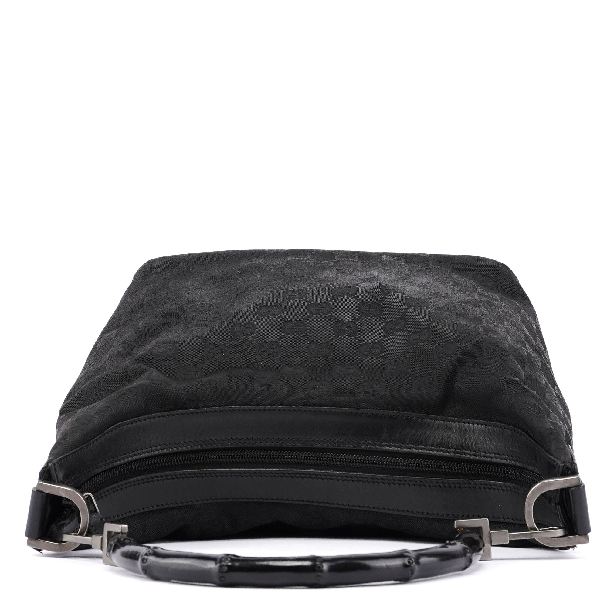 Gucci Black GG Bamboo Hobo Shoulder Bag