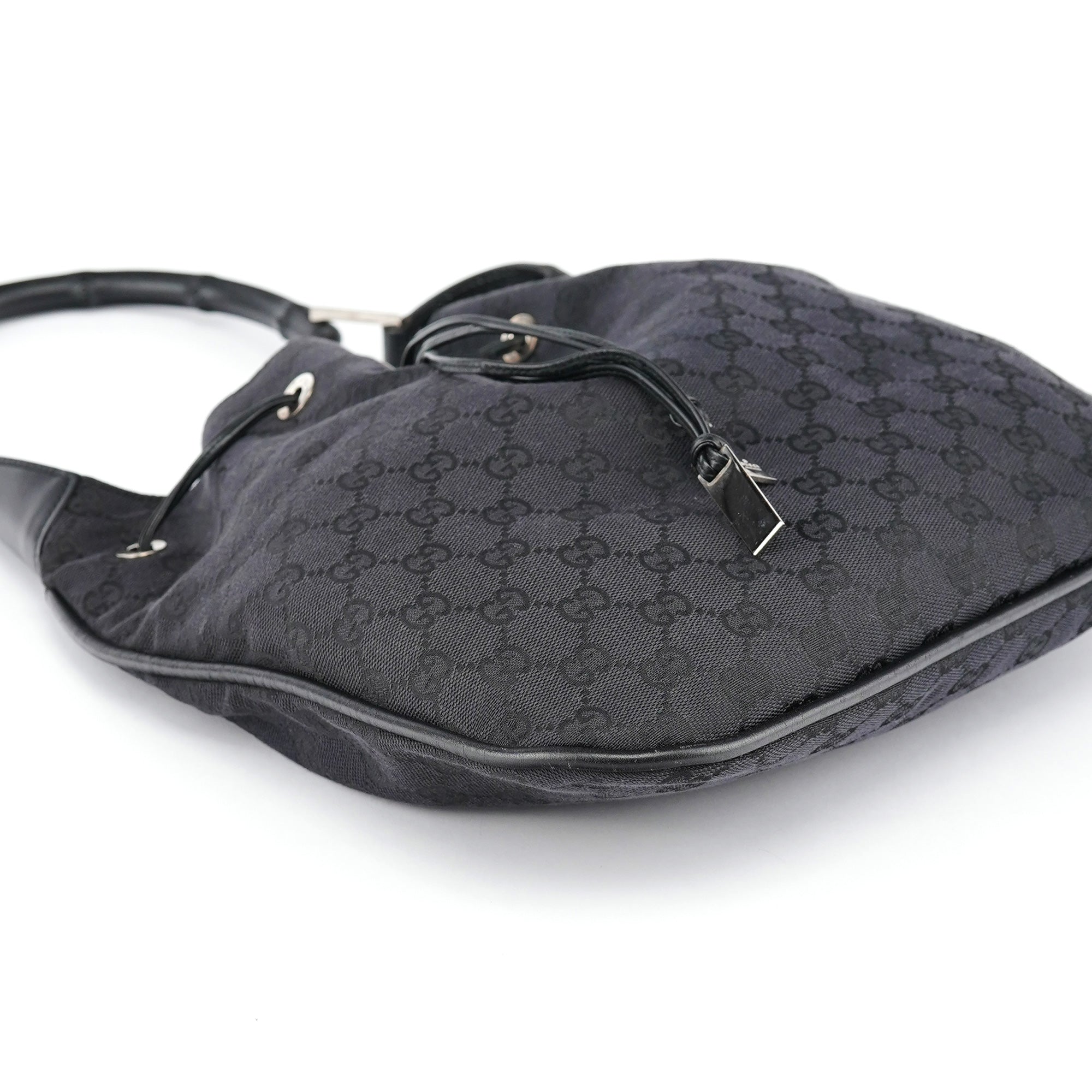 Gucci Black GG Bamboo Shoulder Bag