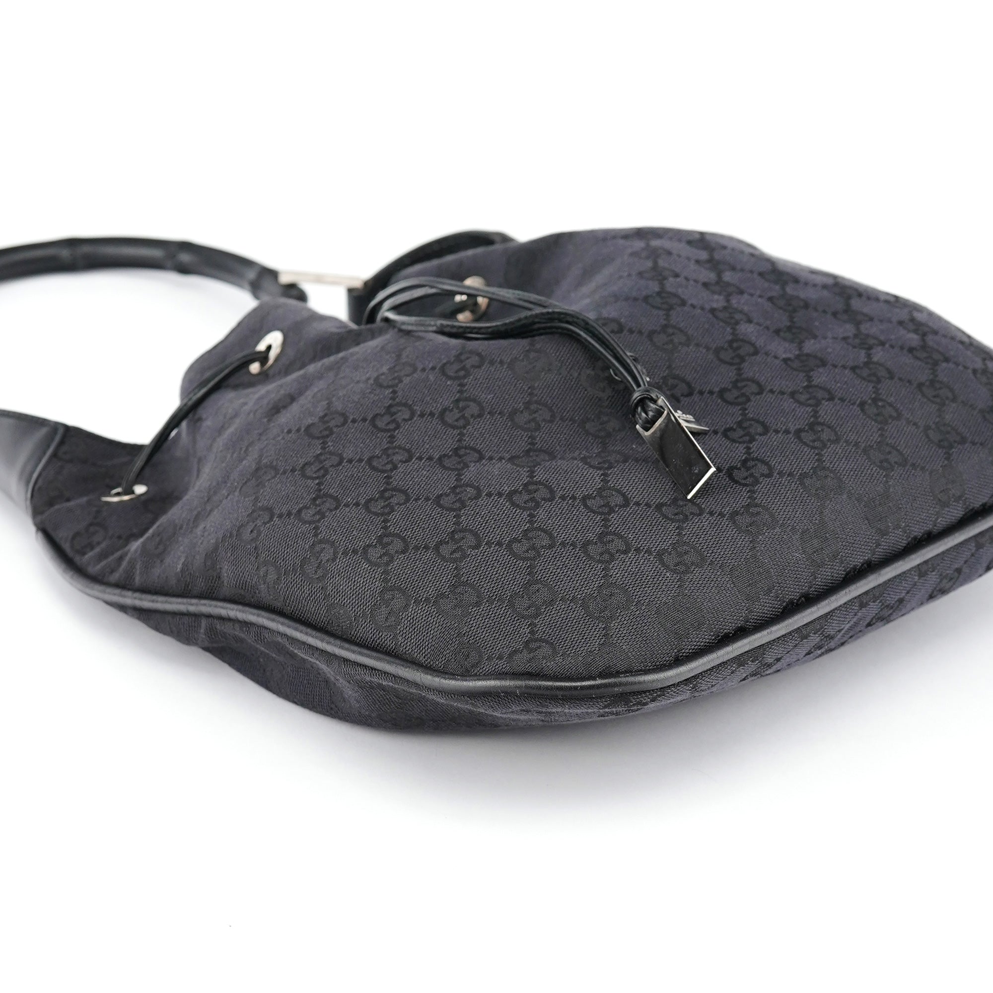 Gucci Black GG Bamboo Shoulder Bag
