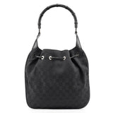 Gucci Black GG Bamboo Shoulder Bag