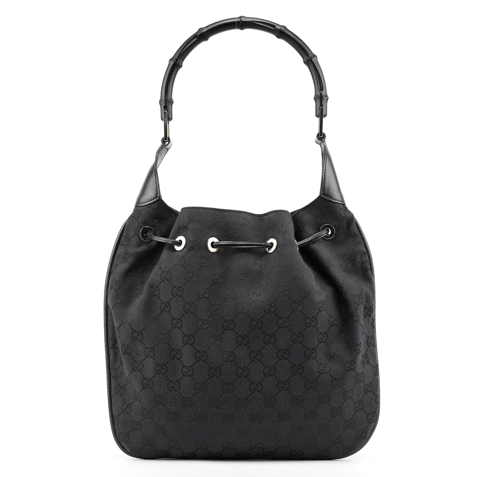 Gucci Black GG Bamboo Shoulder Bag