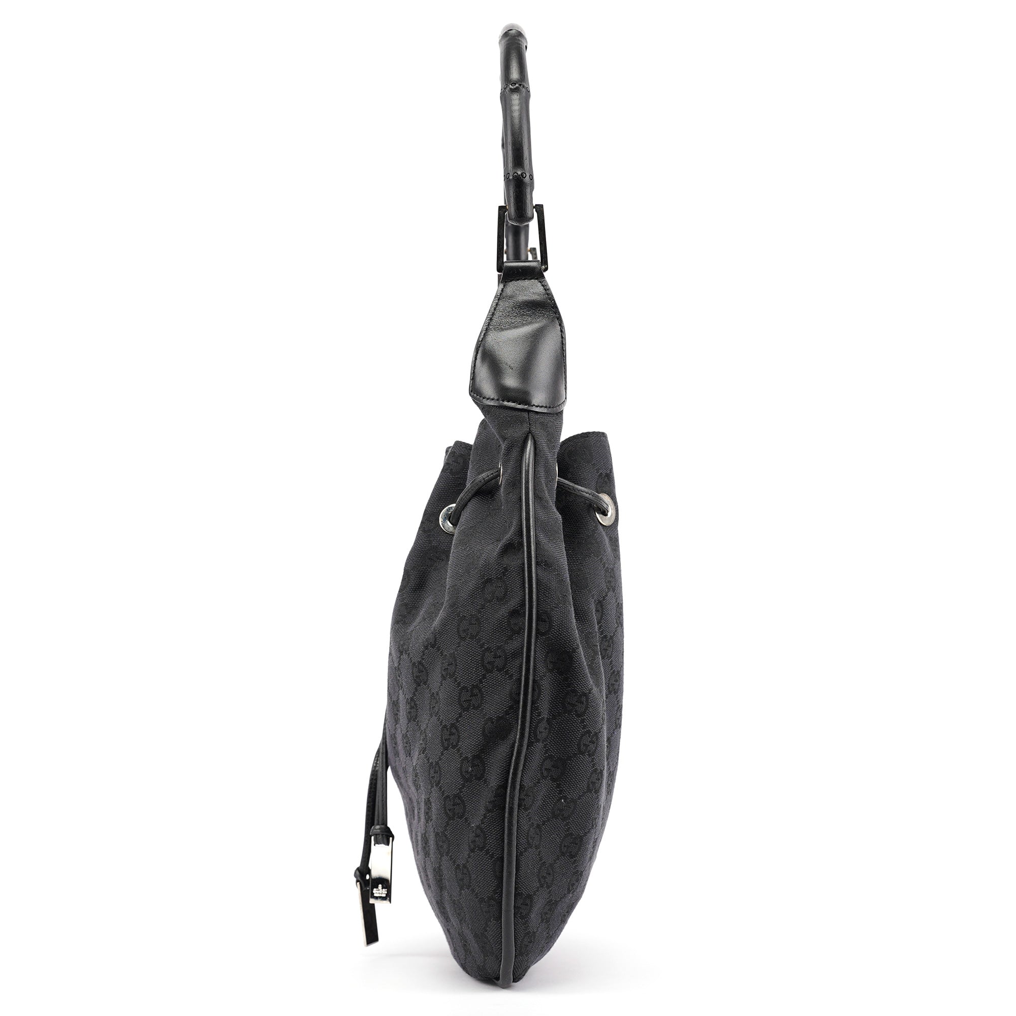 Gucci Black GG Bamboo Shoulder Bag