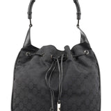 Gucci Black GG Bamboo Shoulder Bag