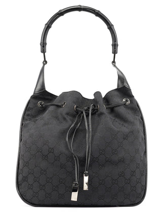 Gucci Black GG Bamboo Shoulder Bag