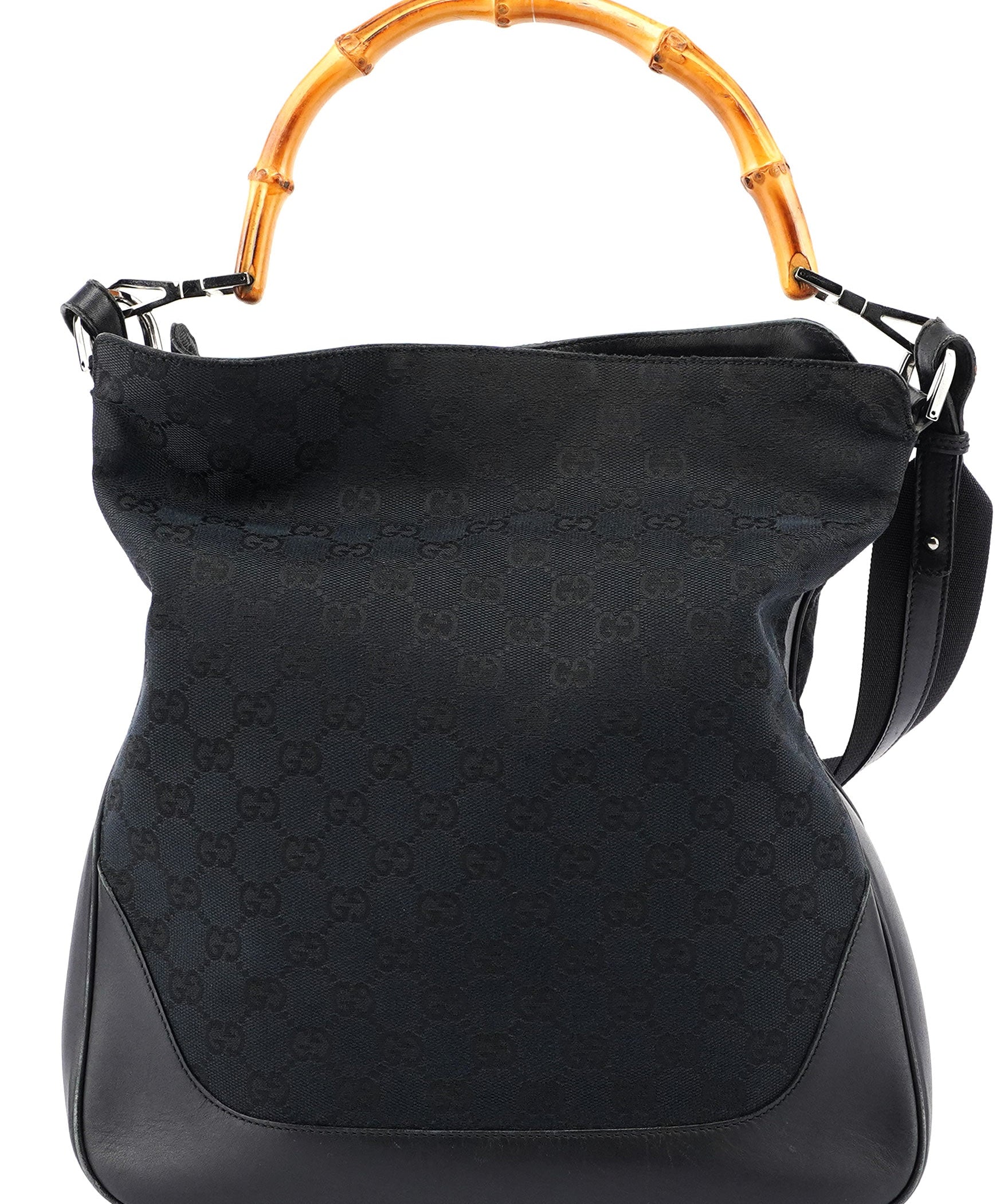 Gucci Black GG Bamboo Shoulder Bag 2-Way