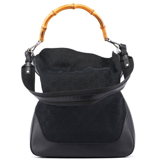 Gucci Black GG Bamboo Shoulder Bag 2-Way