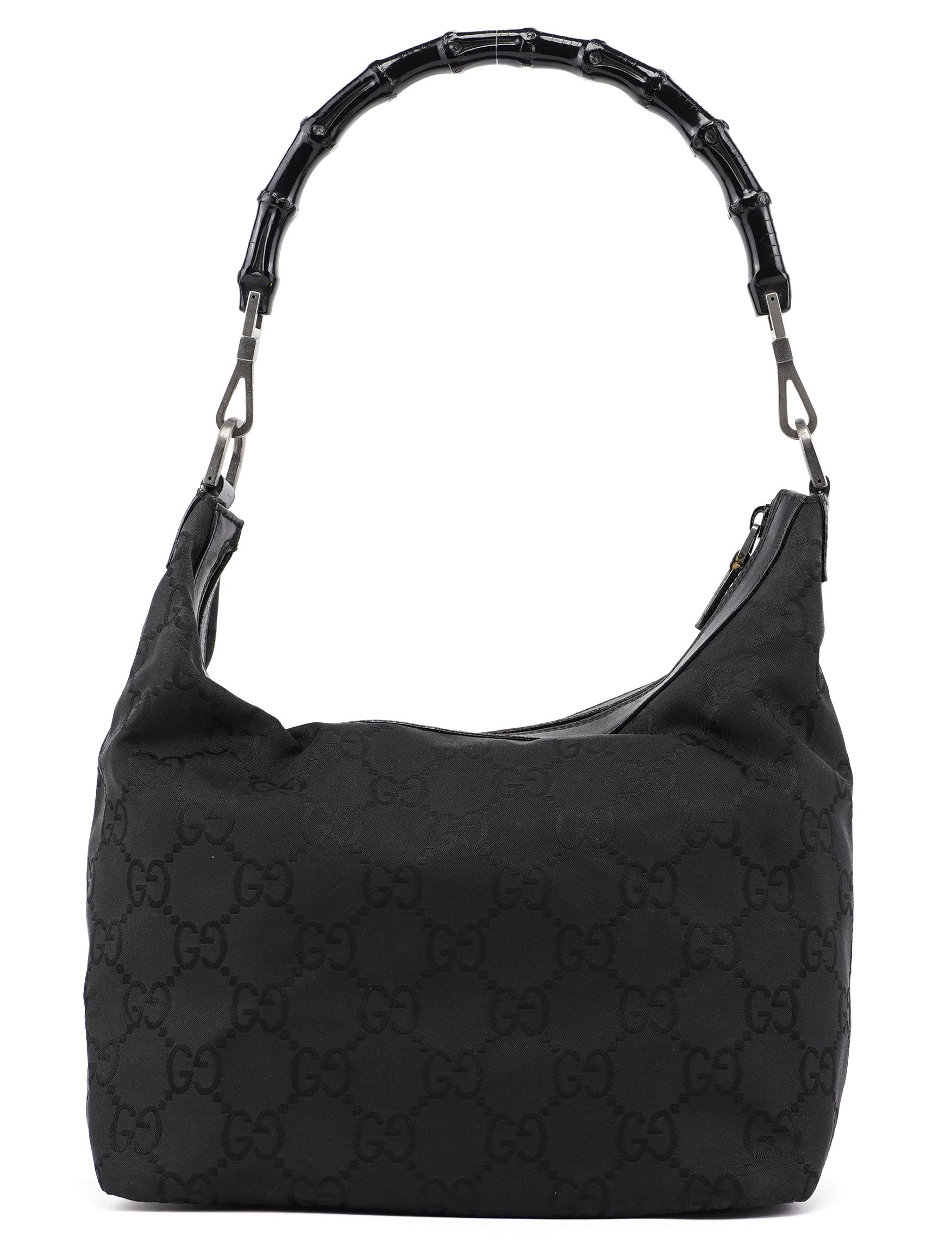 Gucci Black GG Bamboo Shoulder Bag