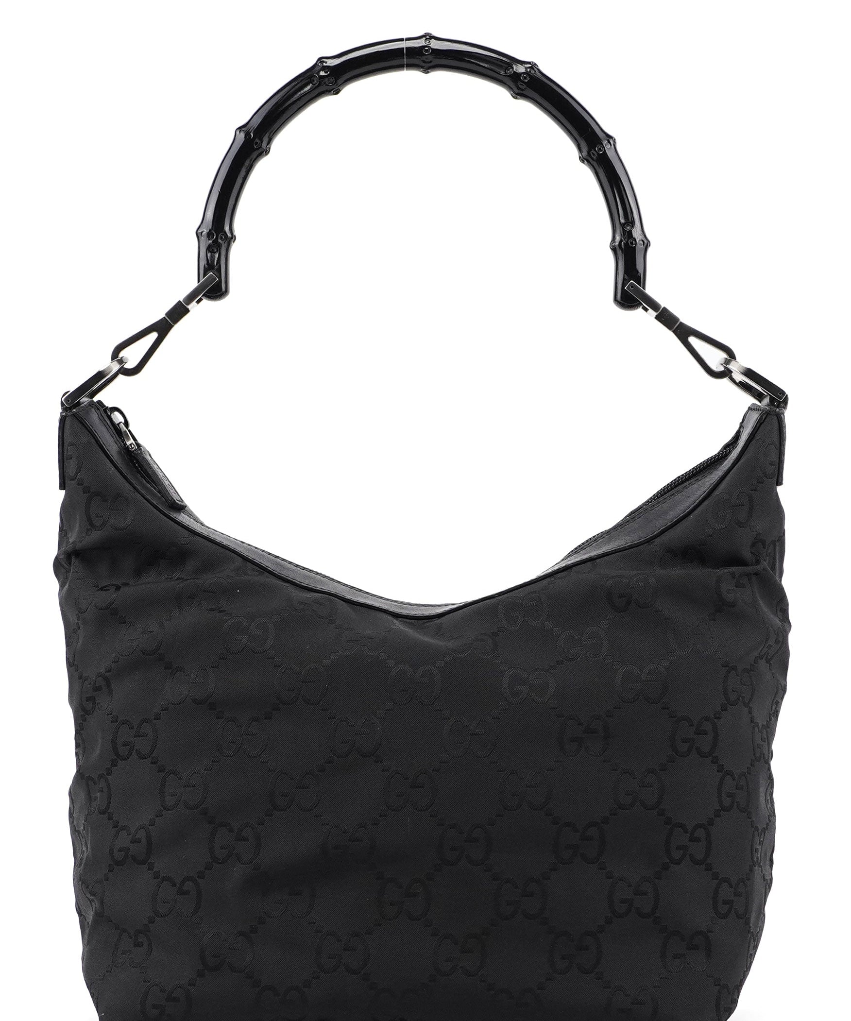 Gucci Black GG Bamboo Shoulder Bag