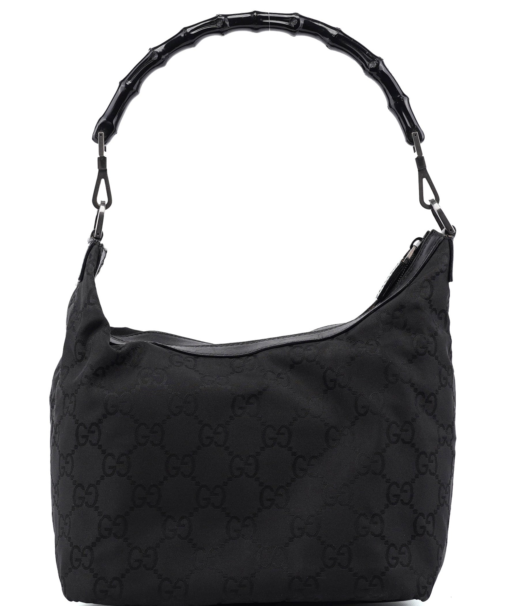 Gucci Black GG Bamboo Shoulder Bag
