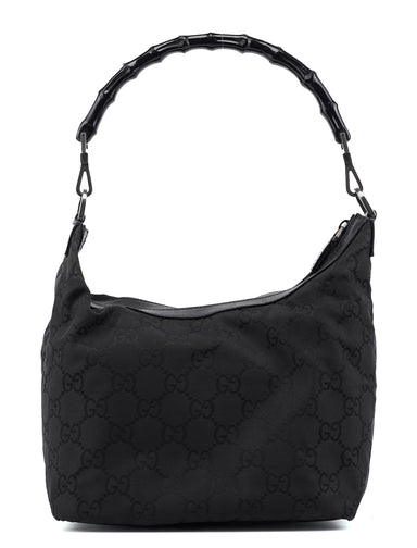 Gucci Black GG Bamboo Shoulder Bag