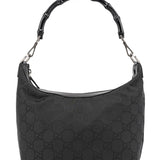 Gucci Borsa a spalla Bamboo in tela GG nera