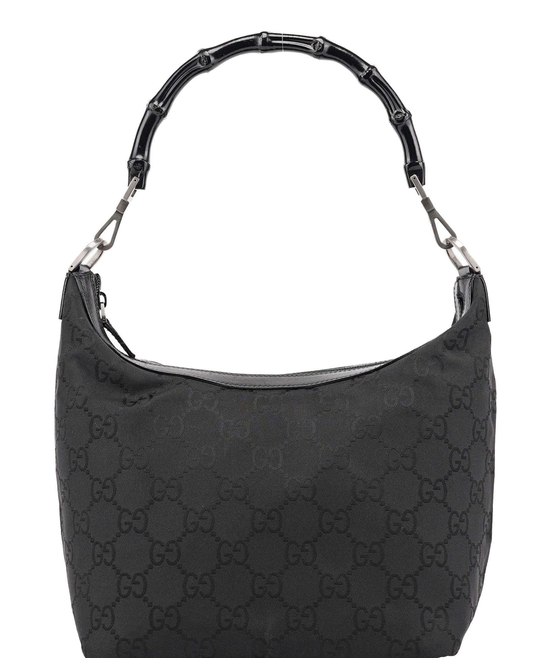 Gucci Black GG Bamboo Shoulder Bag