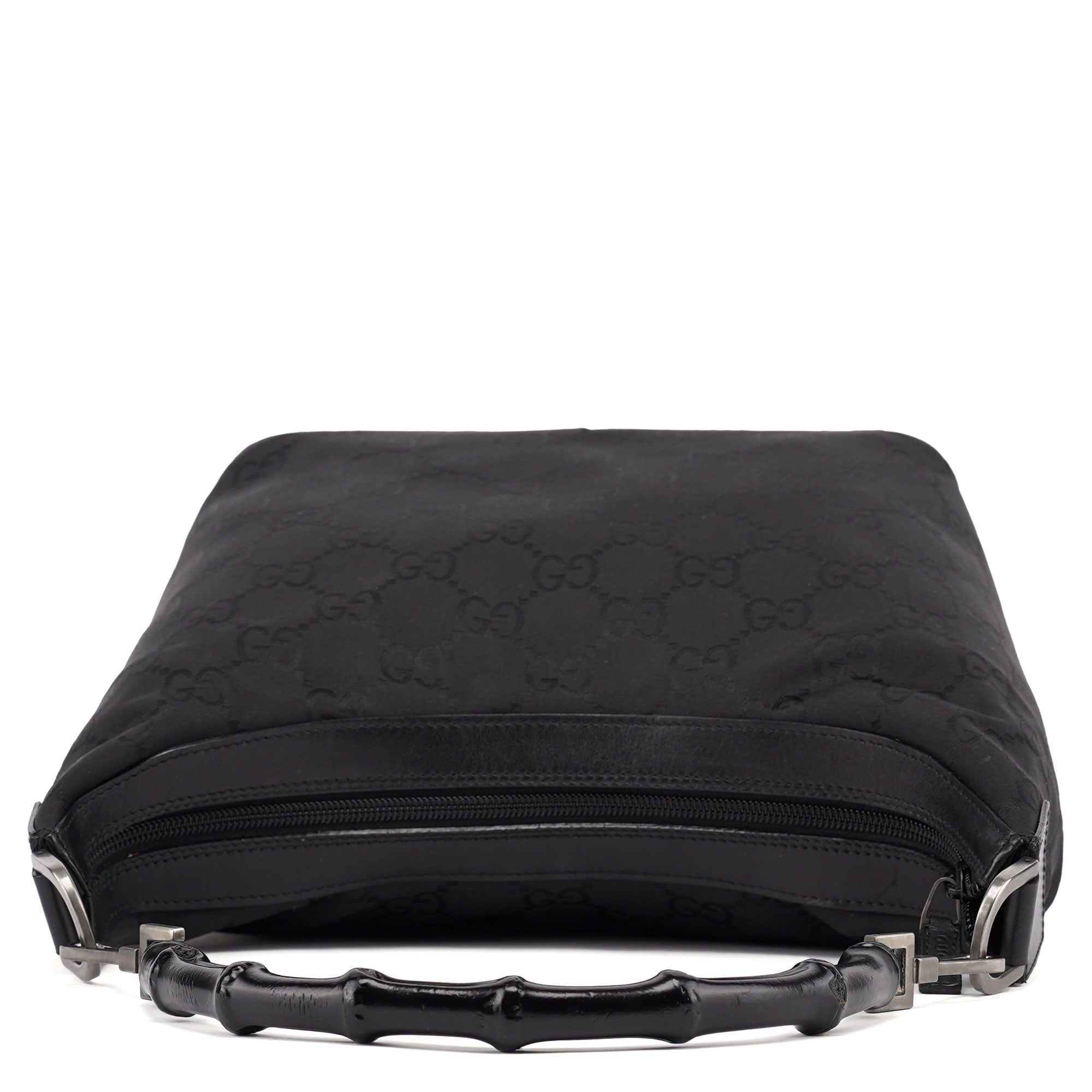 Gucci Borsa a spalla Bamboo in tela GG nera