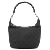 Gucci Borsa a spalla Bamboo in tela GG nera