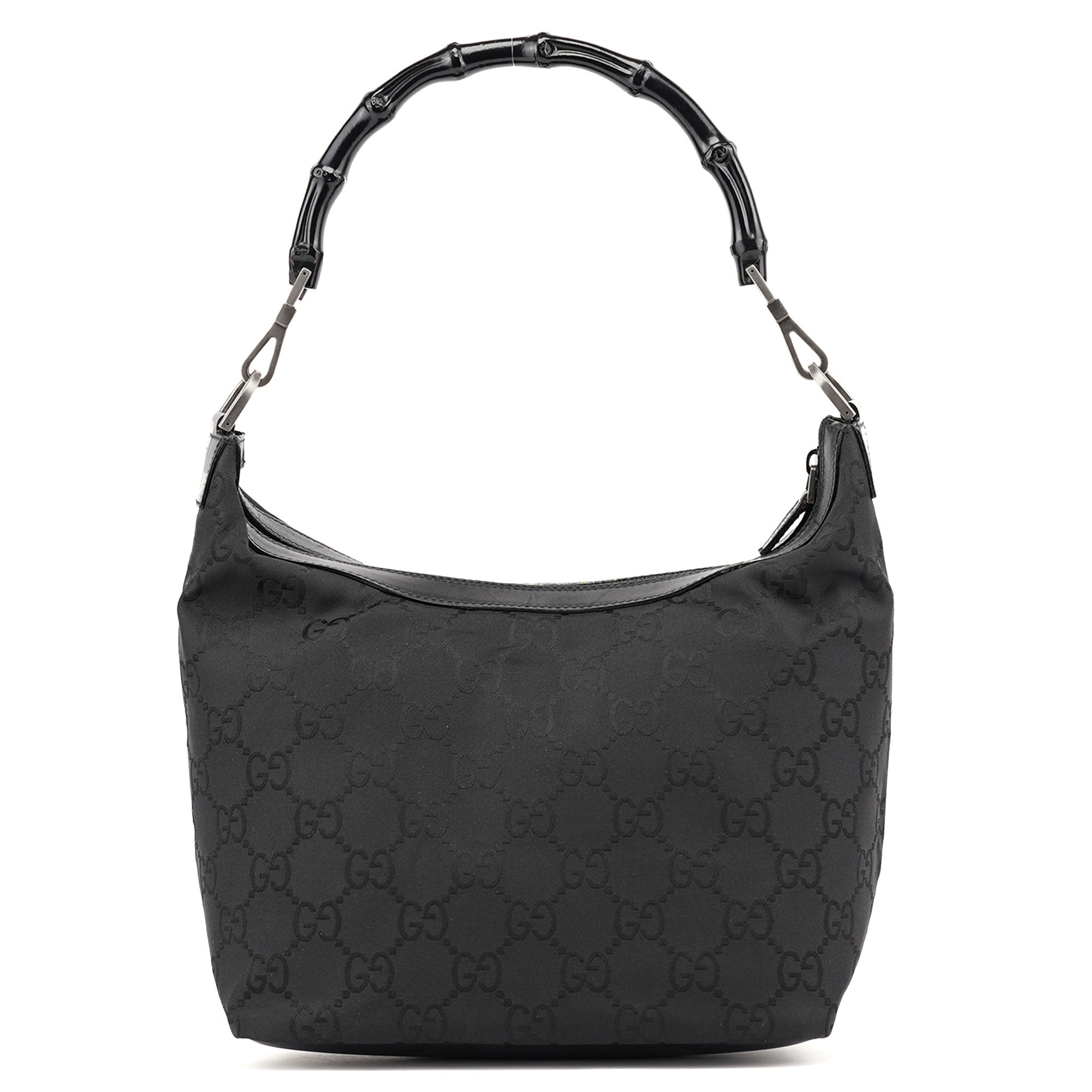 Gucci Borsa a spalla Bamboo in tela GG nera