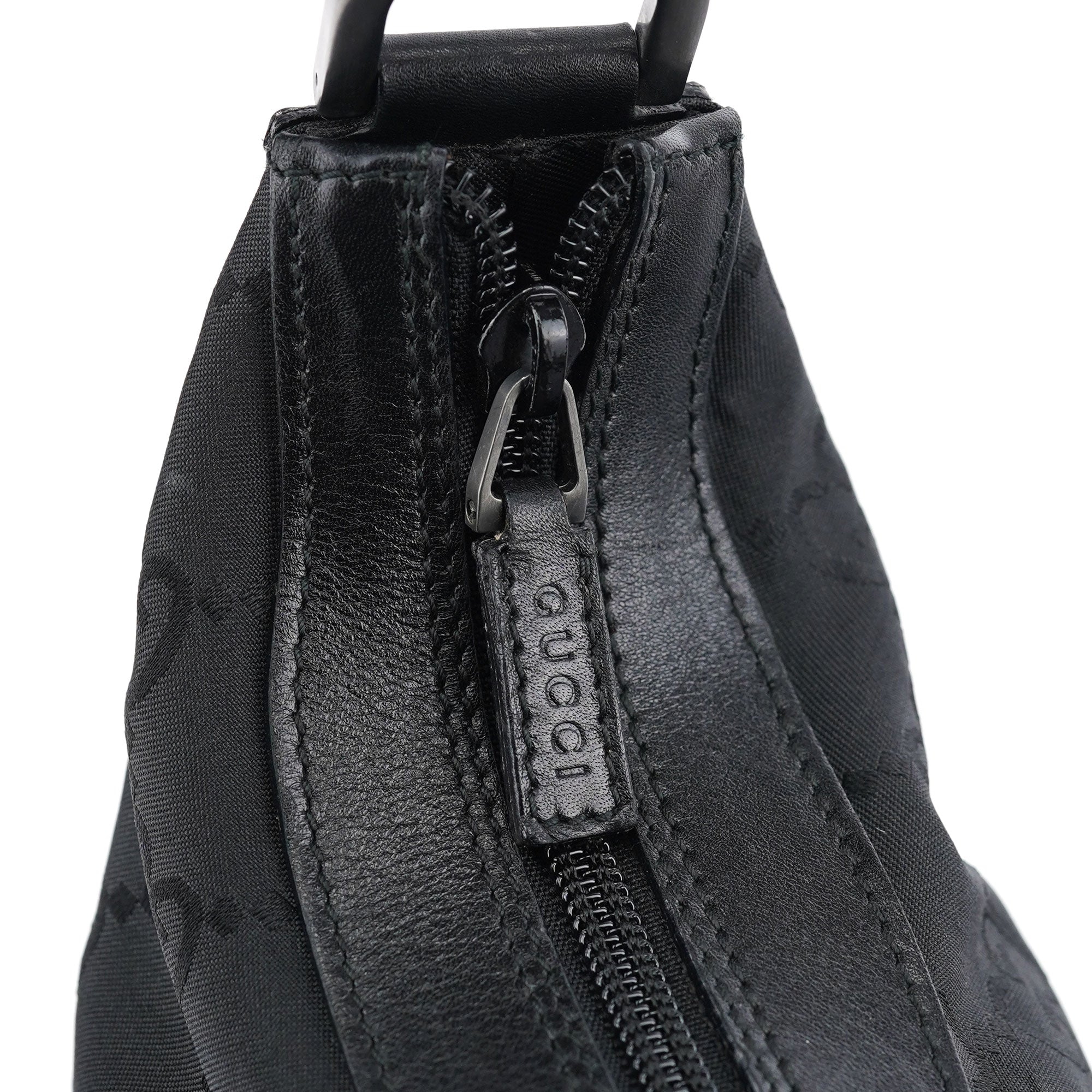 Gucci Borsa a spalla Bamboo in tela GG nera