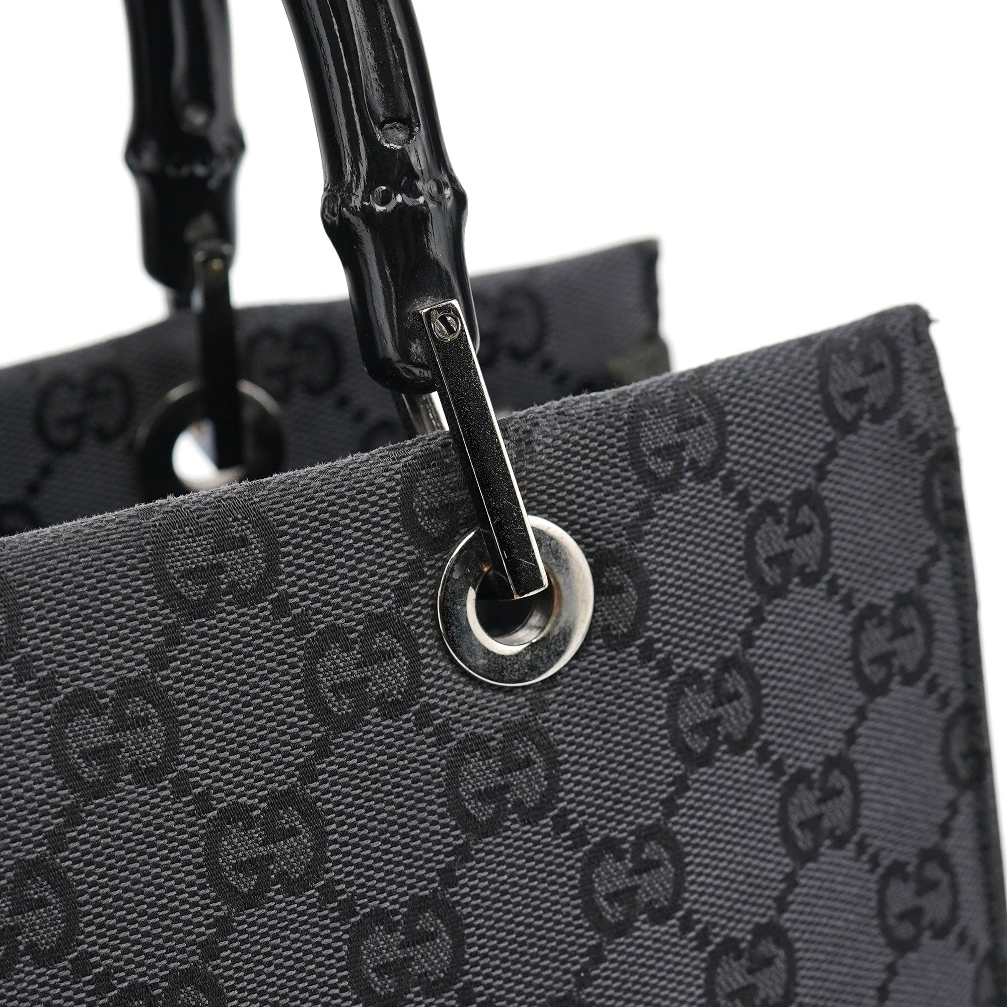 Gucci Black GG Bamboo Tote 2-Way